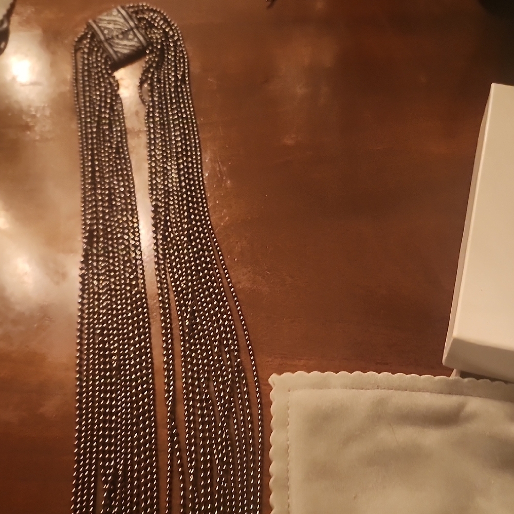 Multi-Strand Black Chain Necklace - Sleek Statement Piece